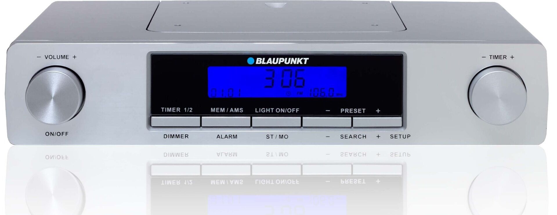 Radio Blaupunkt KR12SL, FM, PLL, alarma ceas, display LCD, iluminare LED, 2 x 0.8W RMS, accesorii montaj