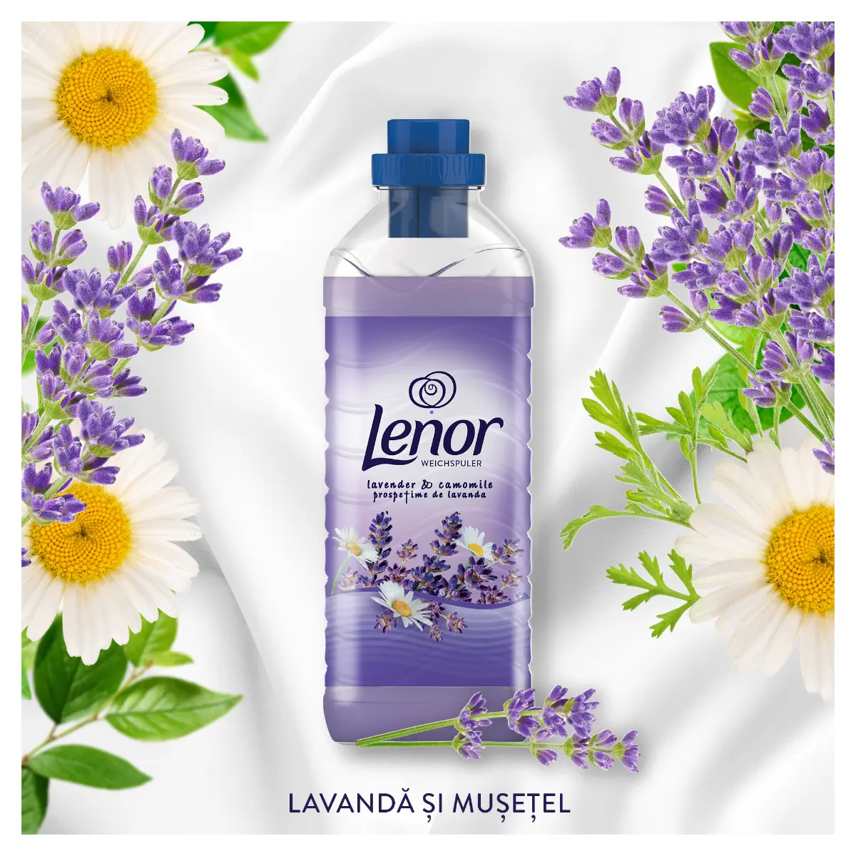 Balsam de rufe Lenor Lavender and Camomille, 1.625 L, 65 spalari