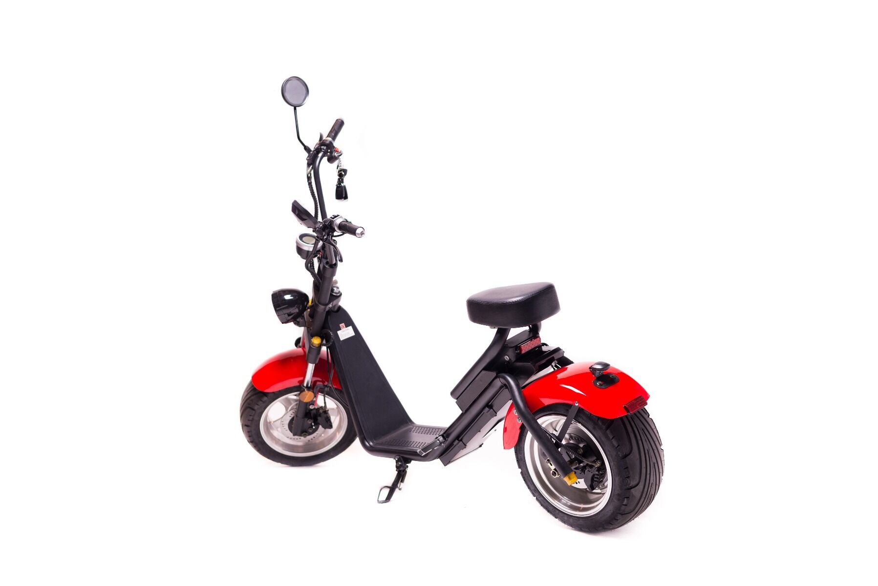 Moped Electric FreeWheel MotoRo S1, Rosu, Autonomie 40 Km, Viteza 45 Km/h, Omologat RAR, Motor 1200 W