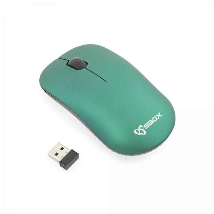 Mouse wireless Sbox WM-384, 1200 DPI, Green