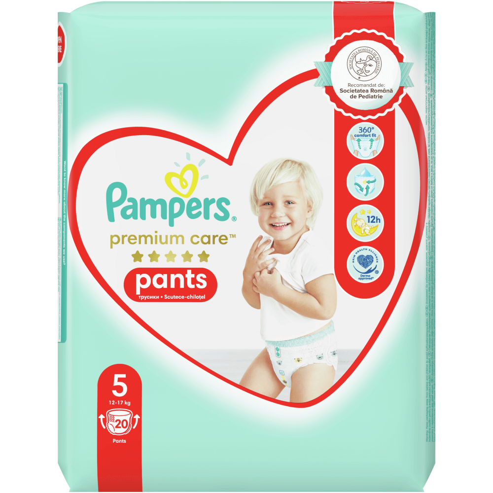 Secret Both heap Scutece chilotel Pampers Premium Care Pants Marimea 5, 12-17 kg, 20 buc |  Carrefour Romania