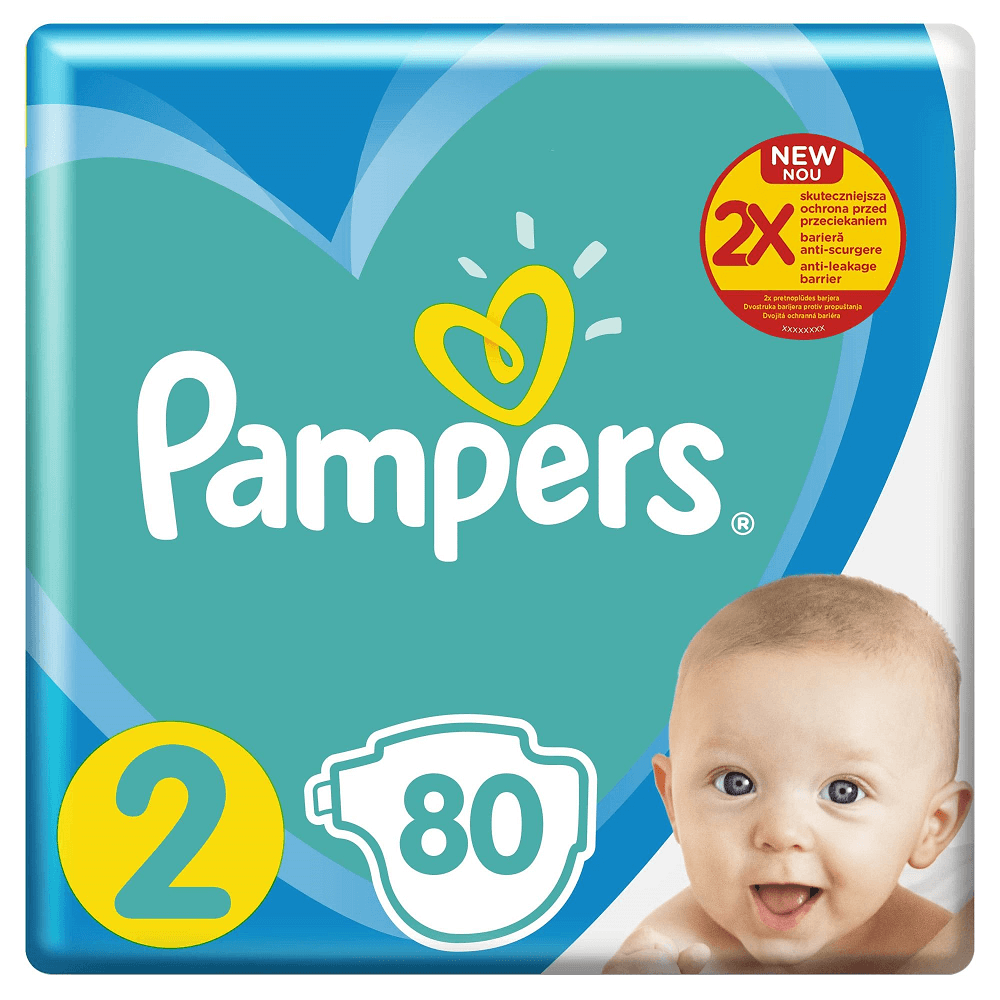 Scutece Pampers Active Baby Jumbo Pack, Marimea 2, Nou Nascut, 4-8kg, 80 buc