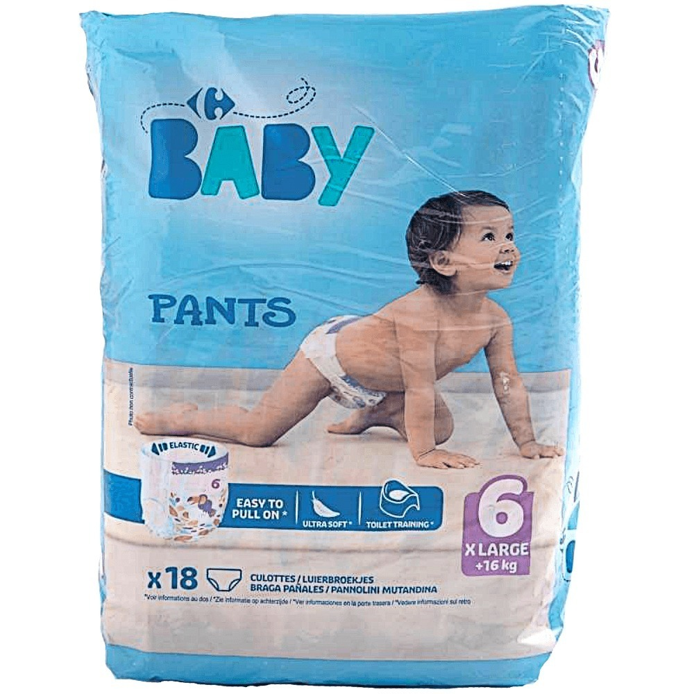Scutece chilotei Carrefour Baby Pants, nr.6, +16kg, 18buc