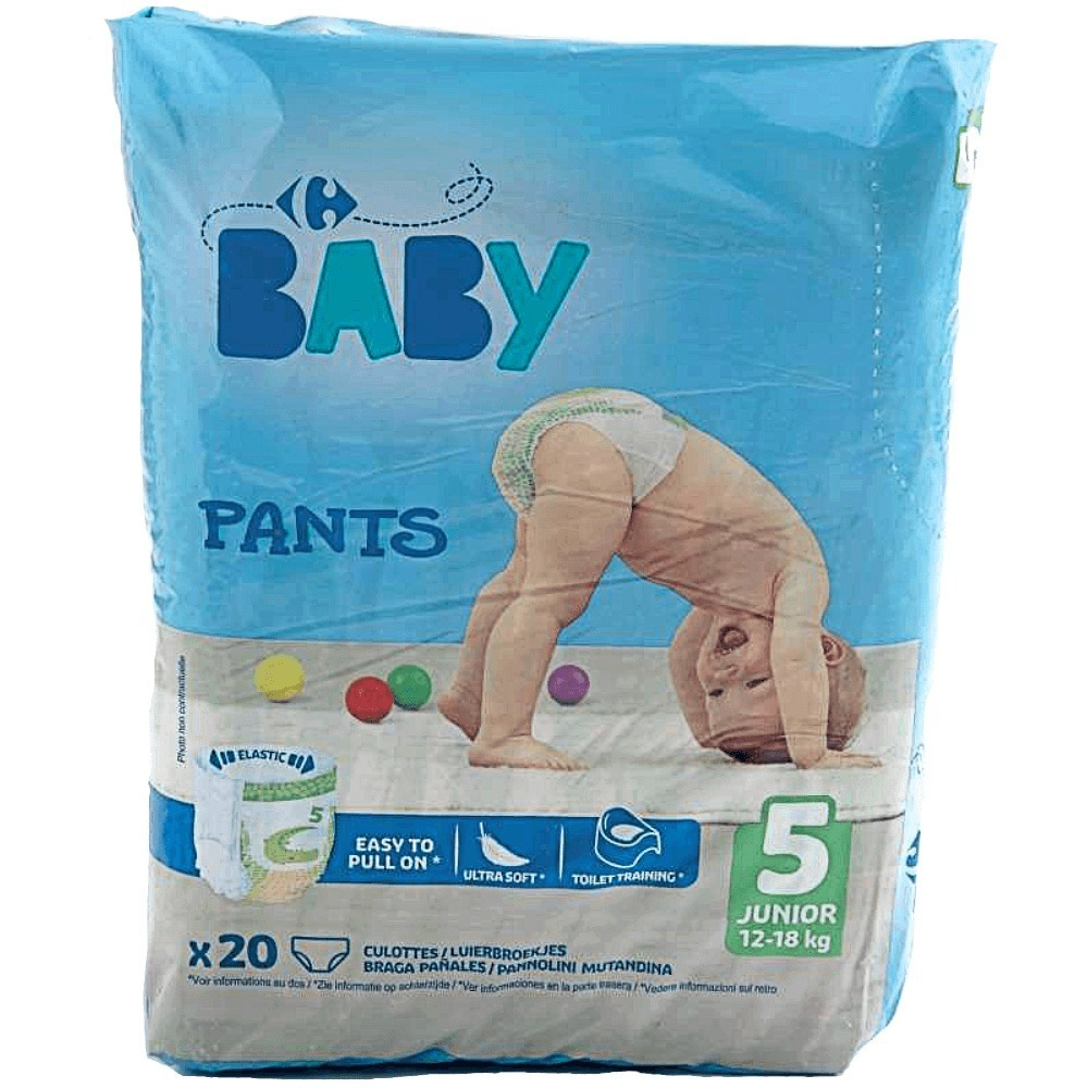 Scutece chilotei Carrefour Baby Pants, nr.5, 12-18kg, 20buc