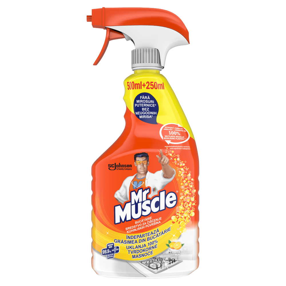 Detergent dezinfectant cu pulverizator, Mr.Muscle Bucatarie Citrice, 750ml
