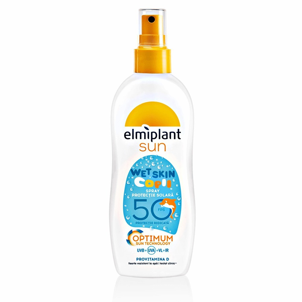 Spray cu protectie solara pentru copii Elmiplant Sun Wet Skin, FPS 50, 150 ml