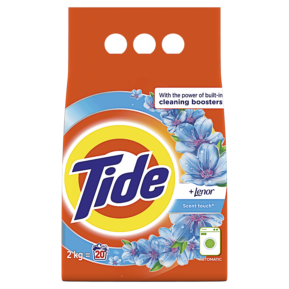 Detergent automat pudra Touch Of Lenor, Tide, 20 spalari, 2kg