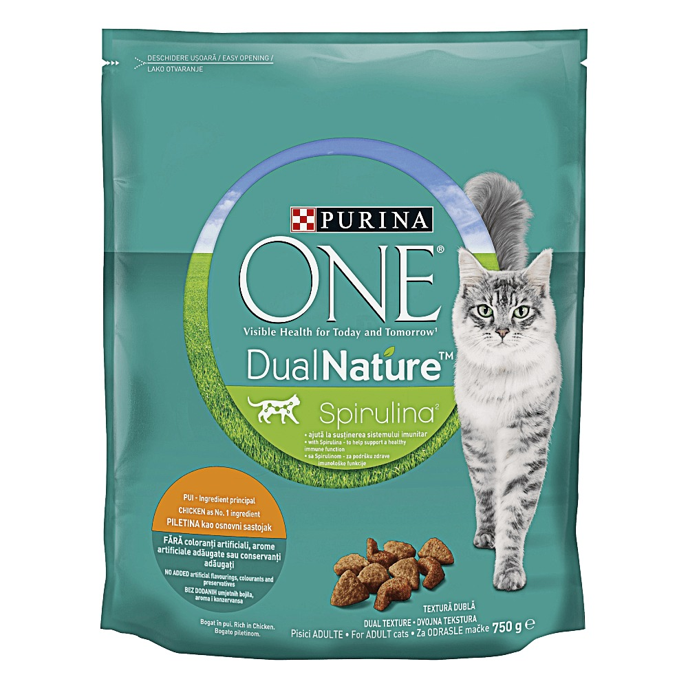 Hrana pentru pisici, Purina One Dual Nature Adult bogata in pui, 750 g
