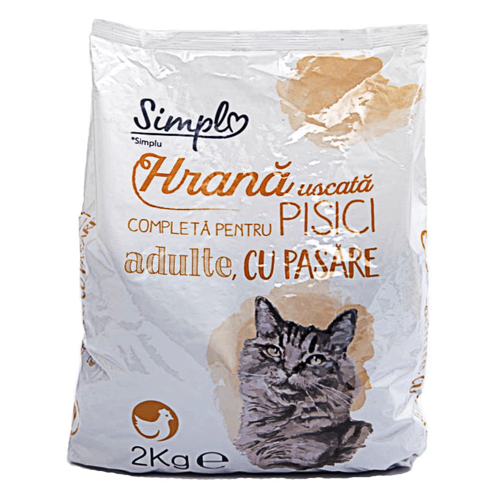 Hrana uscata completa pentru pisici adulte, cu pasare, Simpl, 2kg