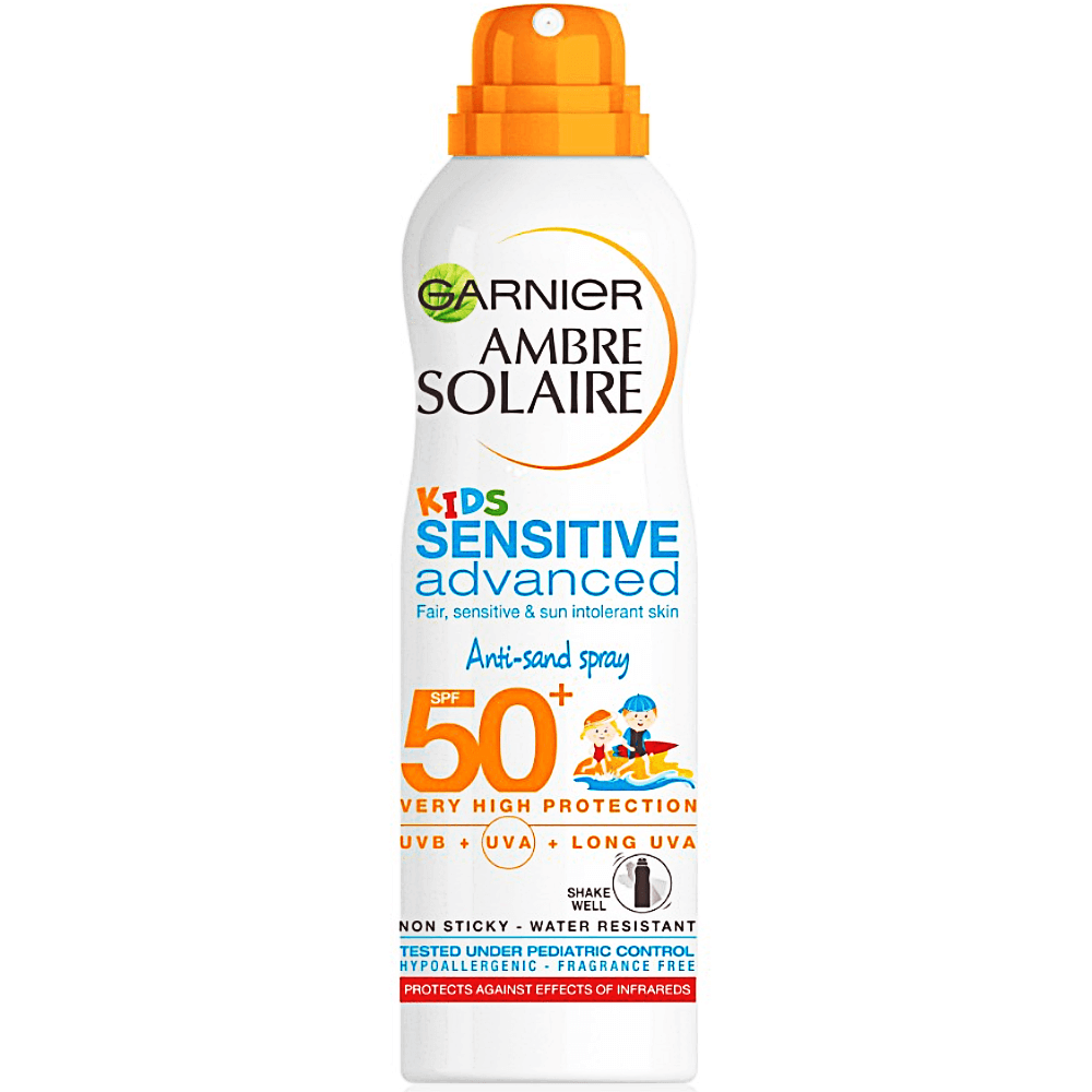  Spray Anti-Sand cu protectie solara foarte ridicata pentru copii, Garnier Ambre Solaire Kids, SPF50+, 200ml