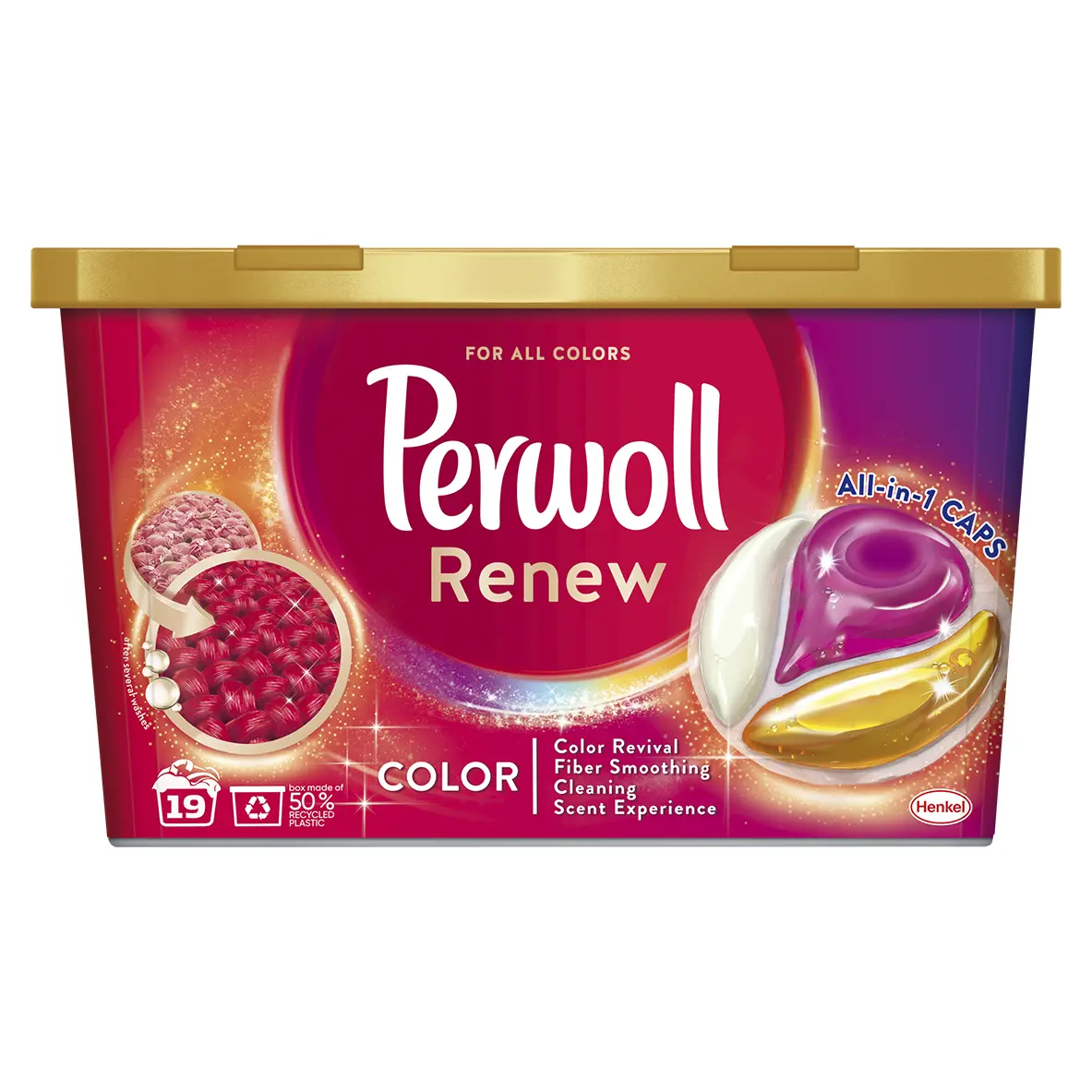Detergent capsule Perwoll Renew & Care, Color, 19 spalari