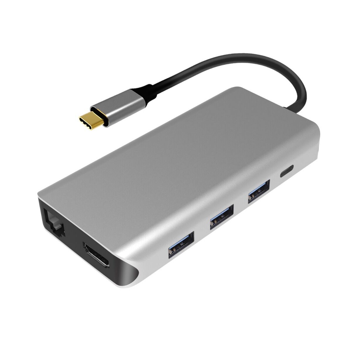 Adaptor multiport PNI MP09 USB-C la HDMI, 4 x USB 3.0, SD/TF, RJ45, USB-C PD, 9 iesiri