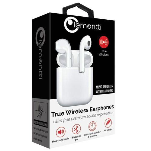 Casti True wireless Lemontti LEMCTWW, bluetooth 5.0, Microfon, Noise cancelling, Alb
