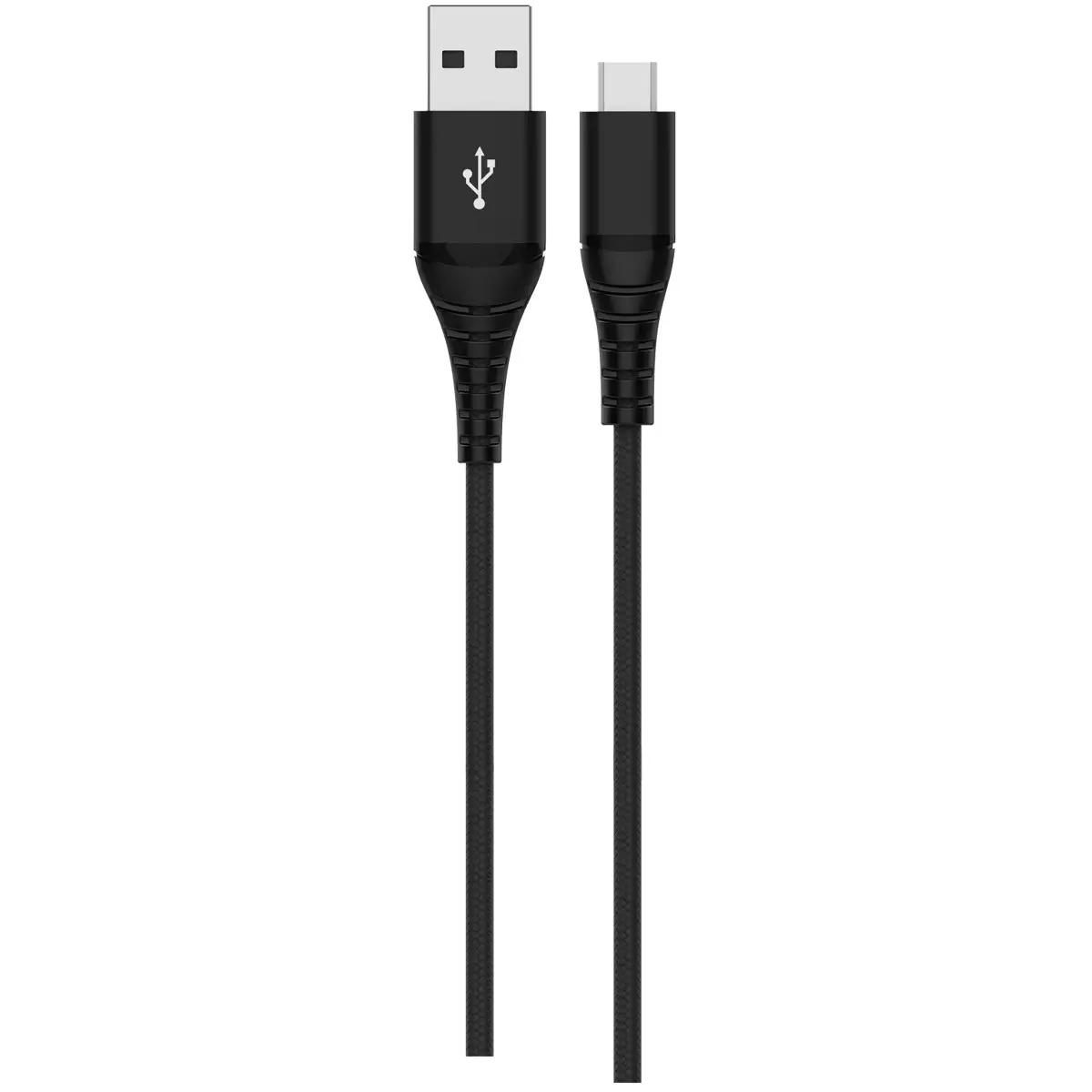 Cablu ranforsat Poss M-1RE, USB A & Micro USB, 1m lungime, Negru