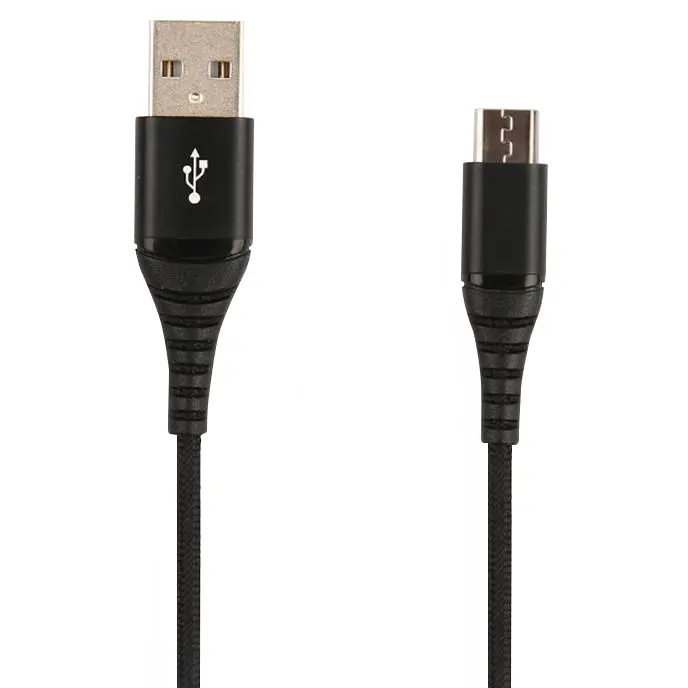 Cablu ranforsat Poss M-1RE, USB A & Micro USB, 1m lungime, Negru