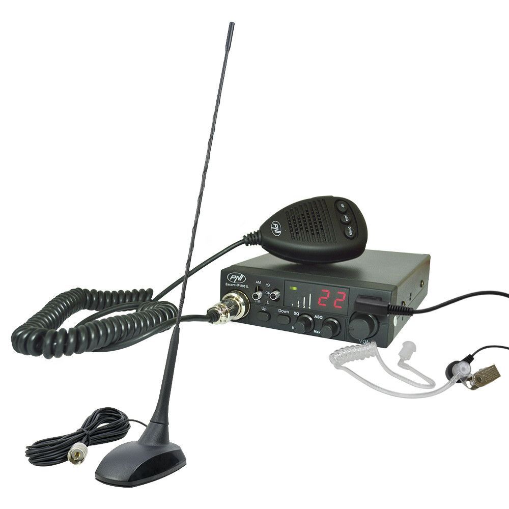 Kit Statie radio Escort HP 8001L ASQ PNI + Antena Extra 48 cu magnet PNI