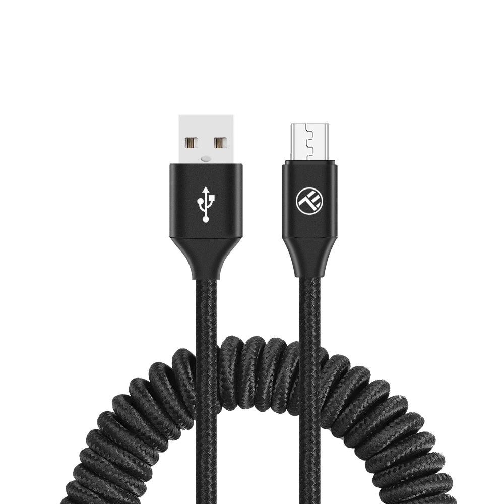 translation Disclose metal Cablu spiralat pentru telefon Tellur TLL155394, incarcare/sincronizare, USB  to Micro USB, 2A, 1.8m, Negru | Carrefour Romania