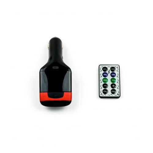 Modulator FM Soundvox FM33, MP3 Player, Ecran LCD, Micro SD, USB, Telecomanda, Negru/Rosu