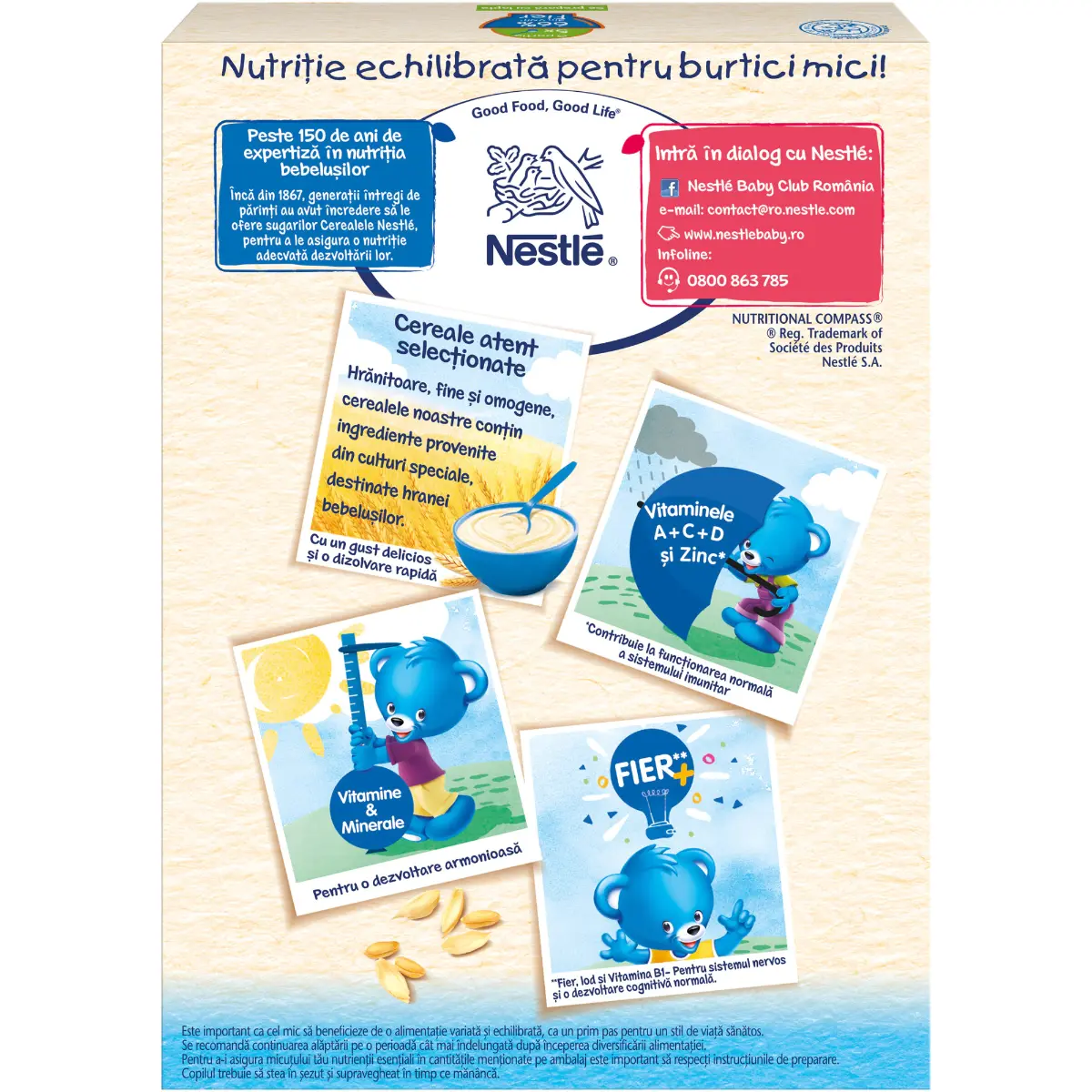 Cereale Nestle 8 cereale cu Stracciatella, 250g, de la 12 luni