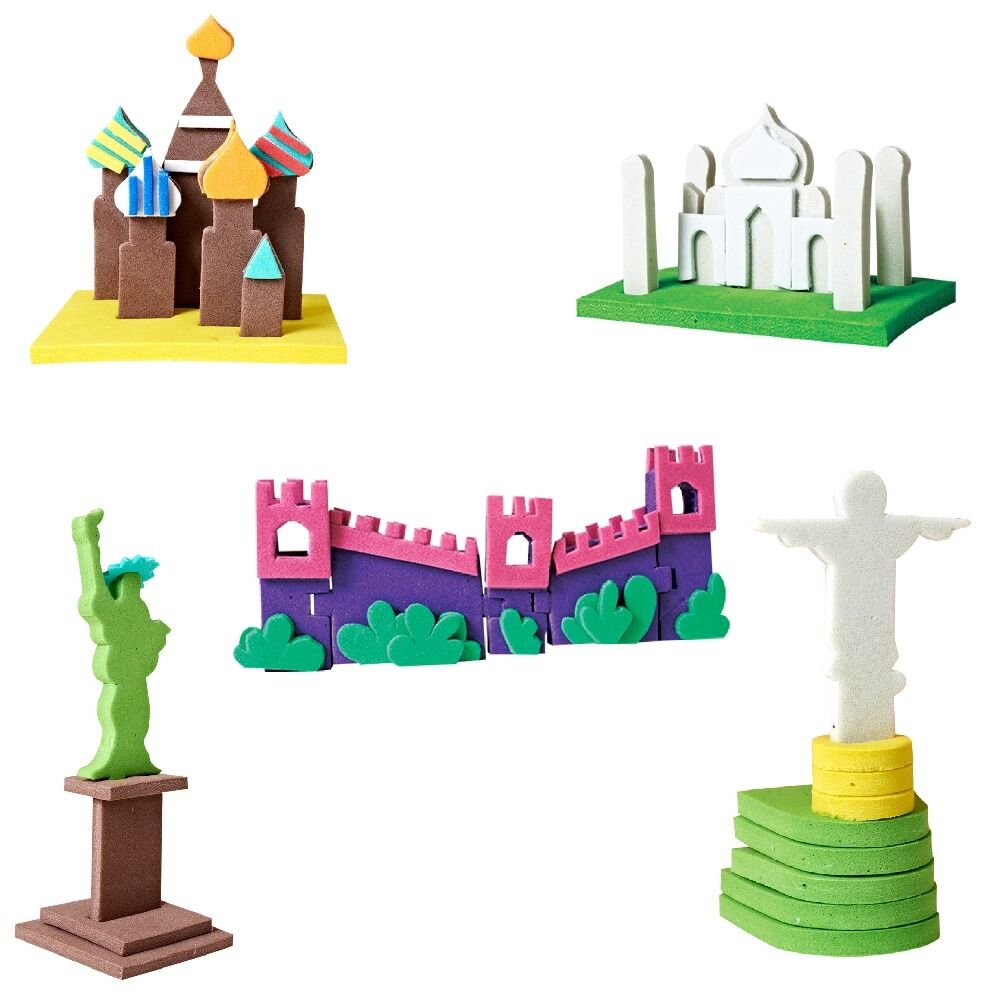 Puzzle 3D creativ Monuments Worldwide Imagimake, Multicolor