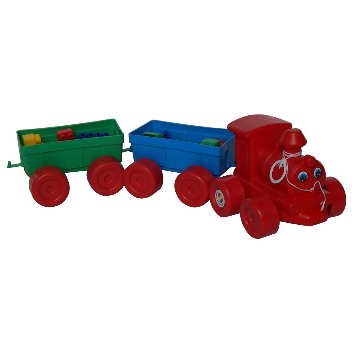 Set tren + cuburi constructie, Huby Toys