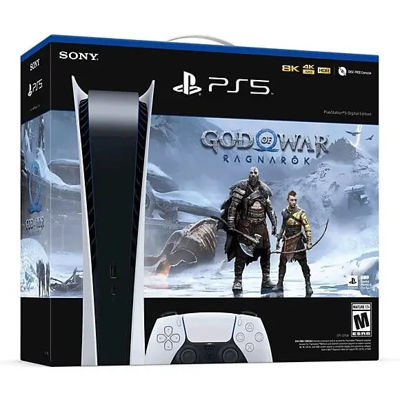 Consola Sony PlayStation 5 Digital si Joc God of War Ragnarok
