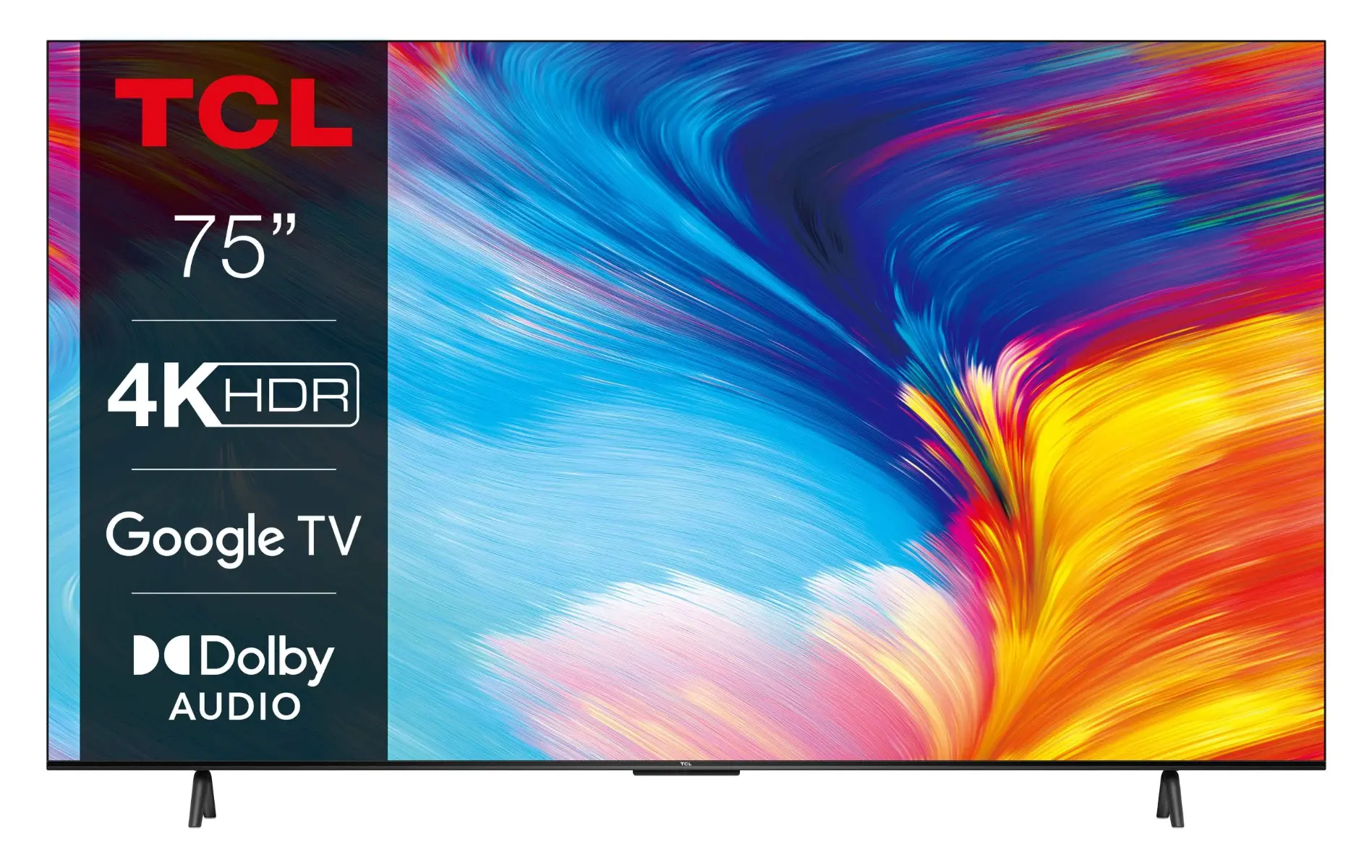Televizor TCL LED 75P635, 189 cm, Smart Google TV, 4K Ultra HD, Clasa F, negru