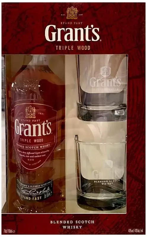 Grant's Triple Wood 0.7l, 40% alcool + 2 pahare