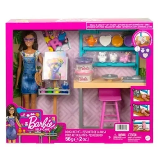 Set Studio de arta cu papusa Barbie, Multicolor