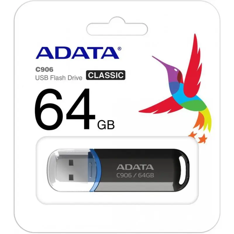 Stick de memorie Adata C906, 64 GB, USB 2.0, Negru