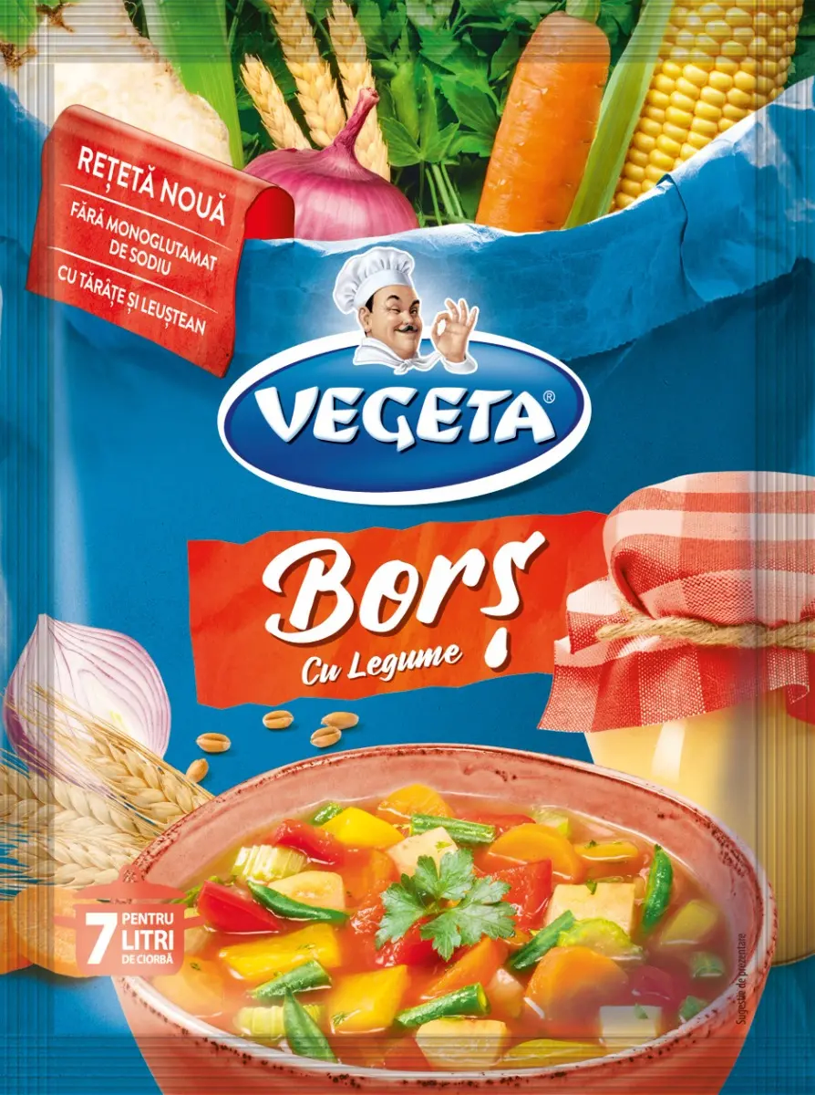 Bors cu legume Vegeta 70g 1+1-50% | Carrefour Romania