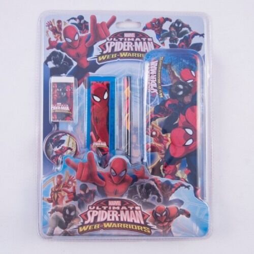 Set penar metal echipat cu instrumente de scris, Spiderman