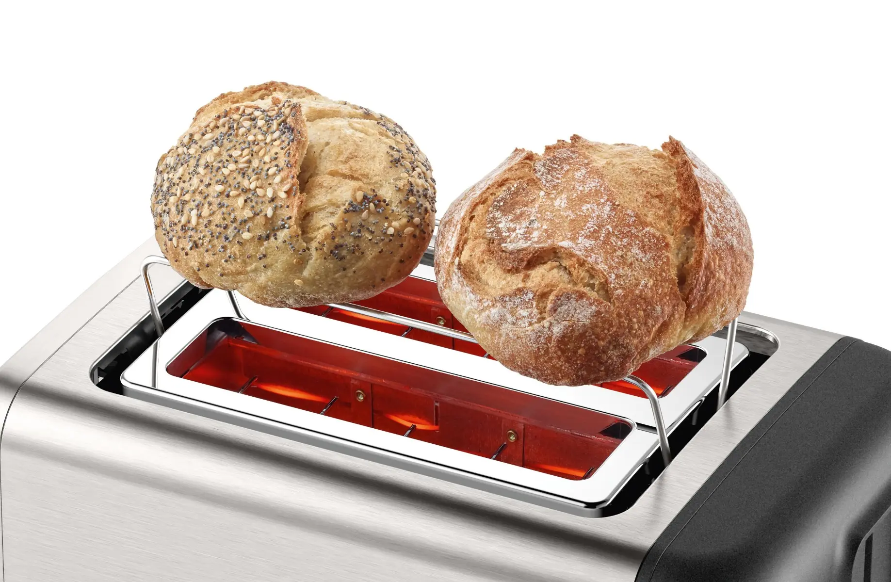 Prajitor de paine Bosch TAT3P420, 970W, 2 felii, functie incalzire si dezghetare, Inox