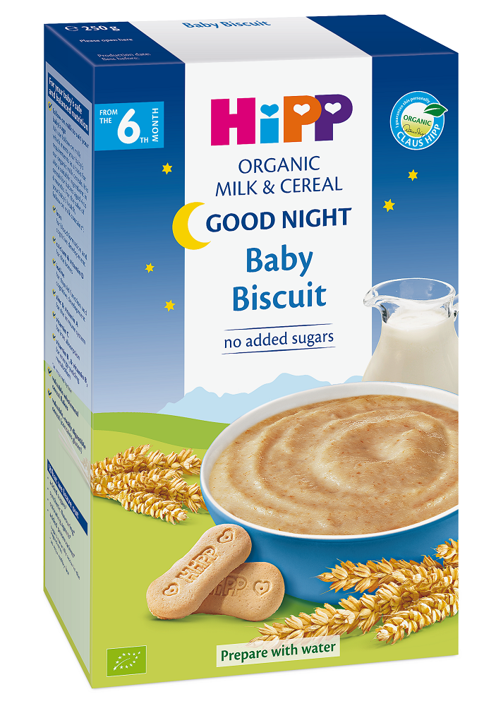 Cereale cu lapte si biscuit Bio Hipp Noapte buna 250g