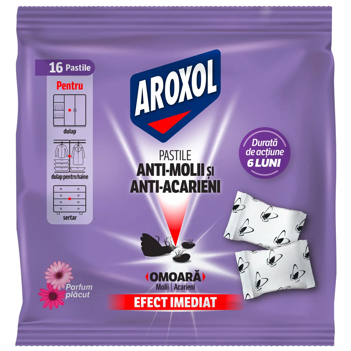 Pastile parfumate impotriva moliilor Aroxol, 16 bucati