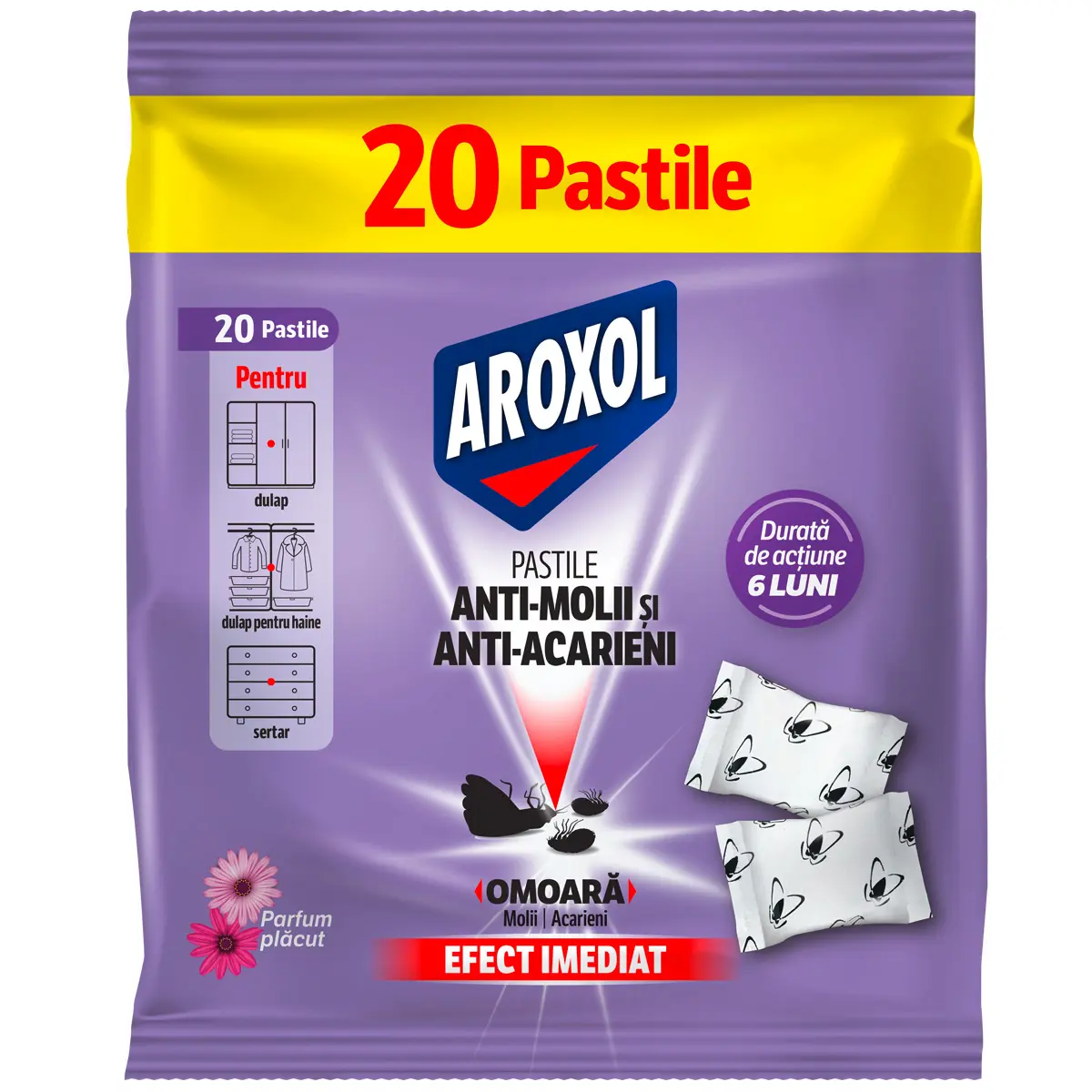 Pastile parfumate impotriva moliilor Aroxol, 20 buc