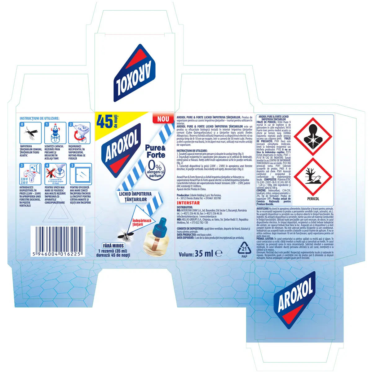 Rezerve lichid impotriva tantarilor Aroxol 35ml
