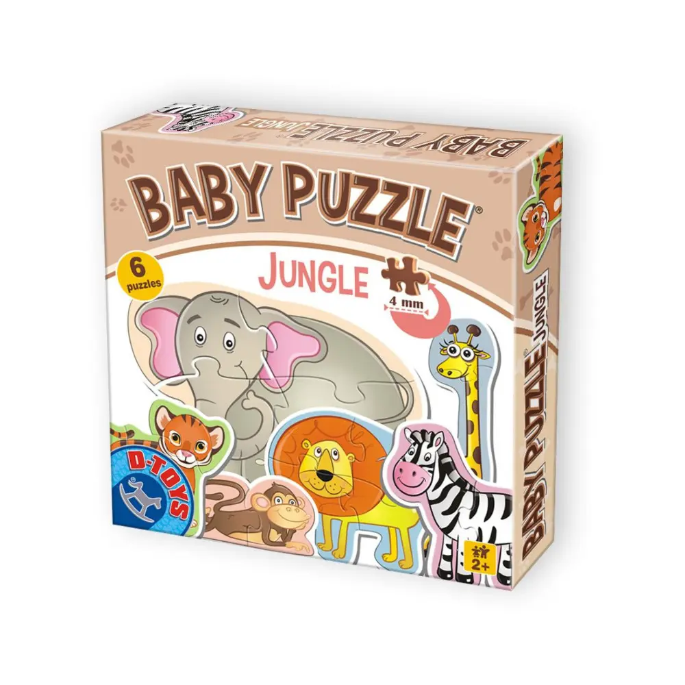 Baby puzzle Animale din jungla - 2,3,4 piese