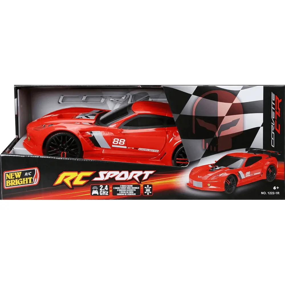 Masina Corvette cu R/C, 1:12, plastic, Rosu