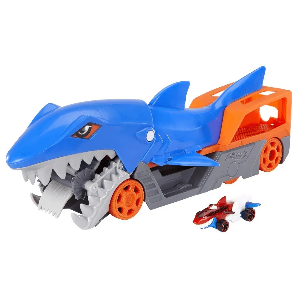 Set de joaca transportator rechin Hot Wheels, Multicolor