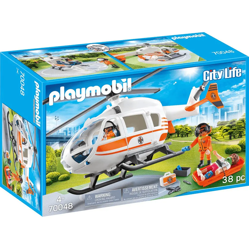 Set Elicopter de salvare Playmobil City Life, 38 piese