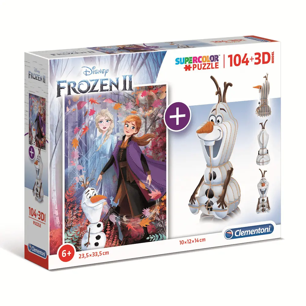 Puzzle cu model 3D Frozen 2 Clementoni, 104 piese