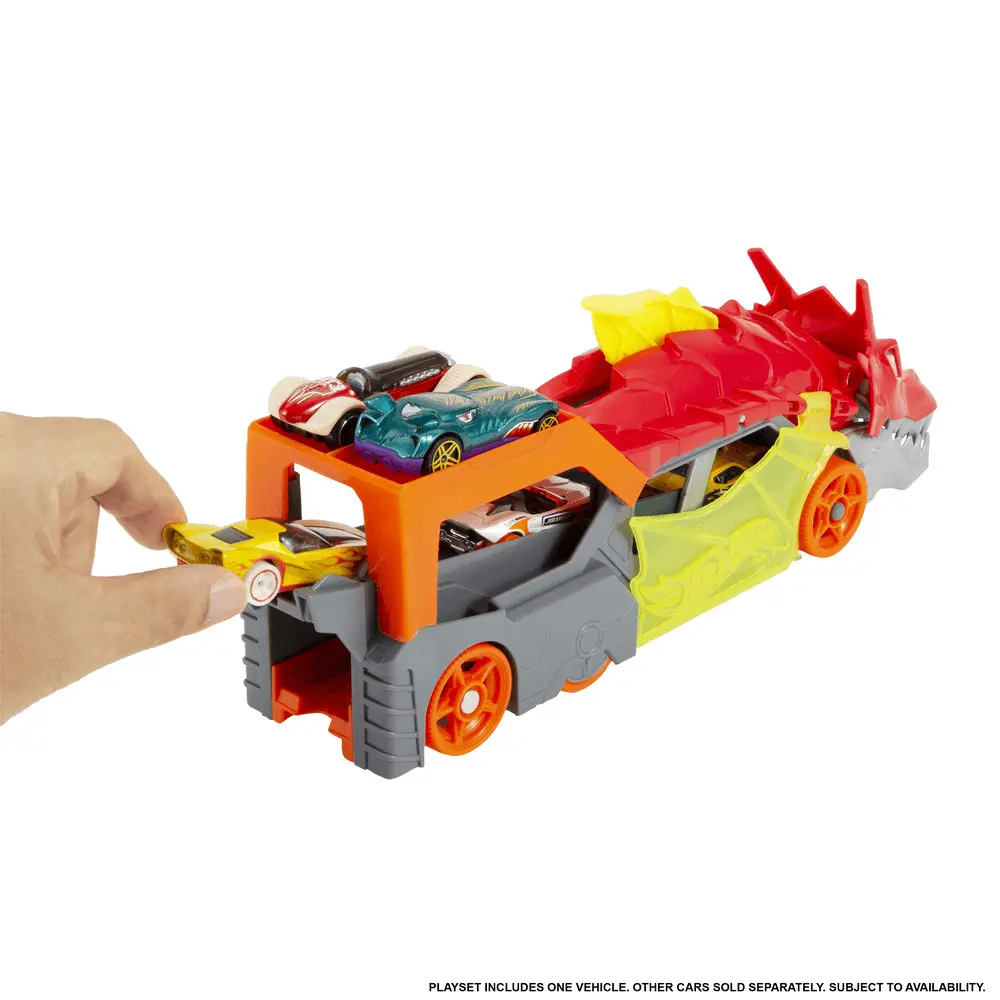 Transportatorul dragon cu masina Hot Wheels, Multicolor