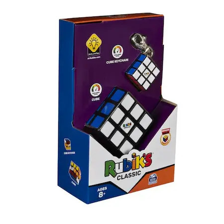 Pachet cub rubik 3x3 si breloc Rubiks, Multicolor