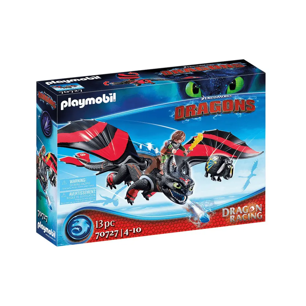 Set constructie Playmobil Dragons Cursa Dragonilor Hiccup si Toothless 70727, 13 piese