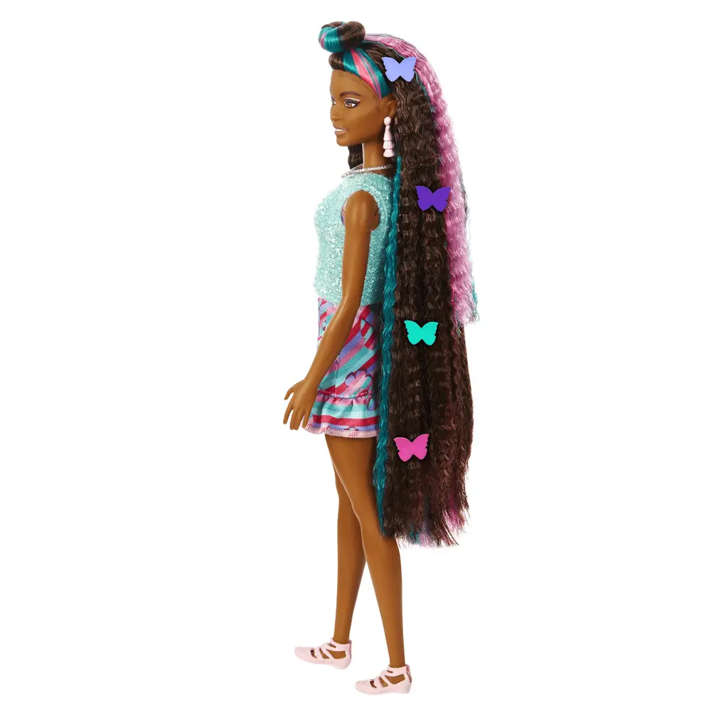 Papusa Curcubeu cu 15 accesorii Barbie Totally Hair, Multicolor