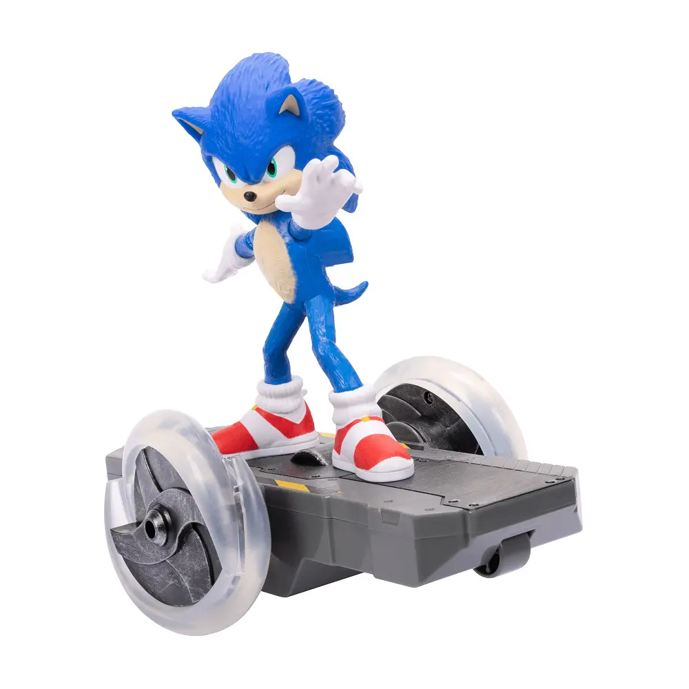 Vehicul cu telecomanda si figurina Sonic Speed Sonic Movie 2, Multicolor