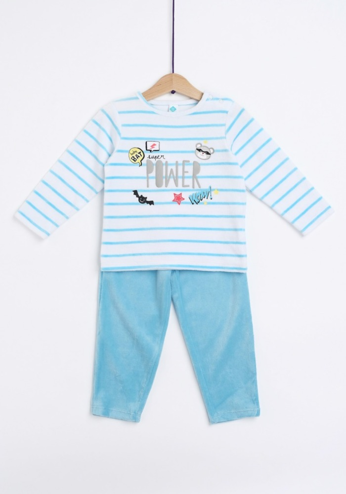 Pijama catifea bebe 6/36 luni