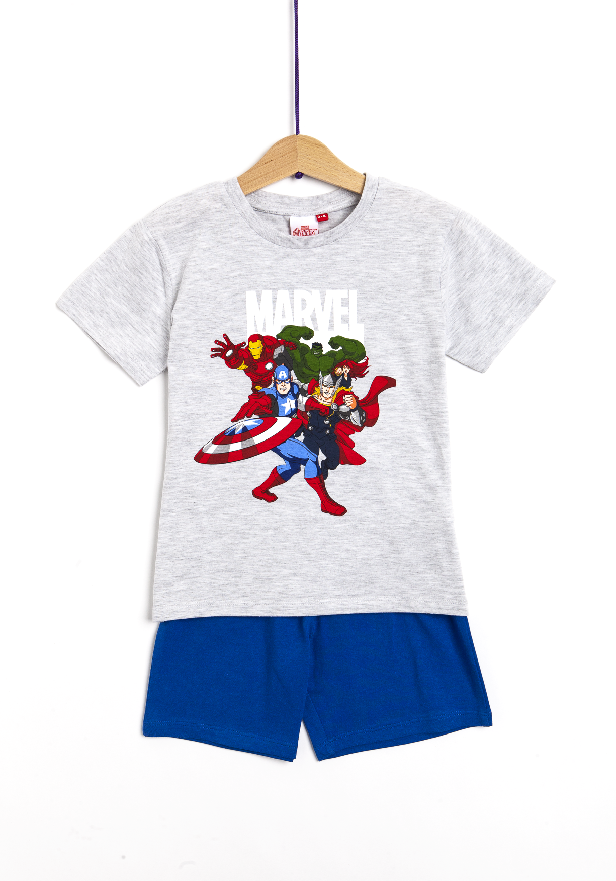 Pijama maneca scurta baieti 3/8 ani Avengers