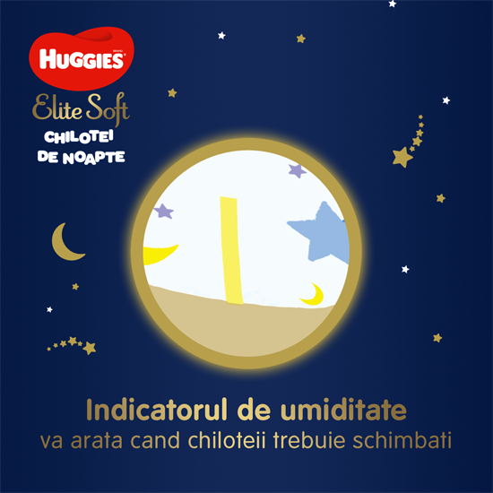 Scutece-chilotel de noapte Huggies Elite Soft Pants (nr 4), 19 buc, 9-14 kg